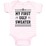Baby Clothes My Fisrt Ugly Sweather with Christmas Tree and Stars Baby Bodysuits