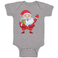 Baby Clothes Christmas Santa Claus with Gift Box Wishing Everyone Baby Bodysuits