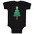 Baby Clothes Christmas Pine Tree and Golden Star on Top Baby Bodysuits Cotton