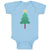 Baby Clothes Christmas Pine Tree and Golden Star on Top Baby Bodysuits Cotton