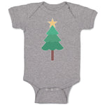 Baby Clothes Christmas Pine Tree and Golden Star on Top Baby Bodysuits Cotton