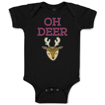 Baby Clothes Oh Deer Wild Animal Deer Face and Horn Baby Bodysuits Cotton