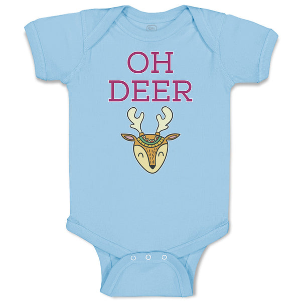 Baby Clothes Oh Deer Wild Animal Deer Face and Horn Baby Bodysuits Cotton