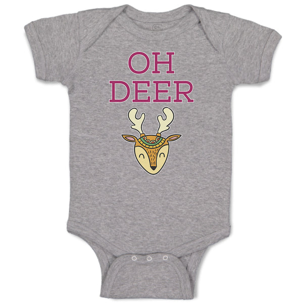 Baby Clothes Oh Deer Wild Animal Deer Face and Horn Baby Bodysuits Cotton