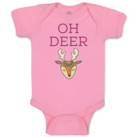 Baby Clothes Oh Deer Wild Animal Deer Face and Horn Baby Bodysuits Cotton