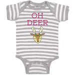 Baby Clothes Oh Deer Wild Animal Deer Face and Horn Baby Bodysuits Cotton