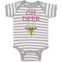 Baby Clothes Oh Deer Wild Animal Deer Face and Horn Baby Bodysuits Cotton