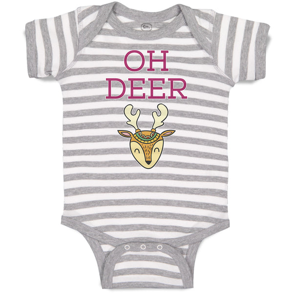 Baby Clothes Oh Deer Wild Animal Deer Face and Horn Baby Bodysuits Cotton