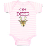 Baby Clothes Oh Deer Wild Animal Deer Face and Horn Baby Bodysuits Cotton