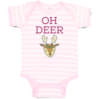 Baby Clothes Oh Deer Wild Animal Deer Face and Horn Baby Bodysuits Cotton