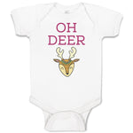 Baby Clothes Oh Deer Wild Animal Deer Face and Horn Baby Bodysuits Cotton