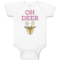 Baby Clothes Oh Deer Wild Animal Deer Face and Horn Baby Bodysuits Cotton