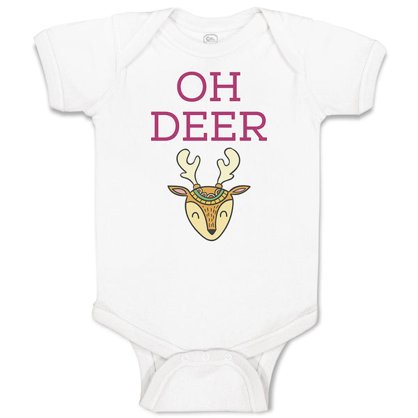 Baby Clothes Oh Deer Wild Animal Deer Face and Horn Baby Bodysuits Cotton