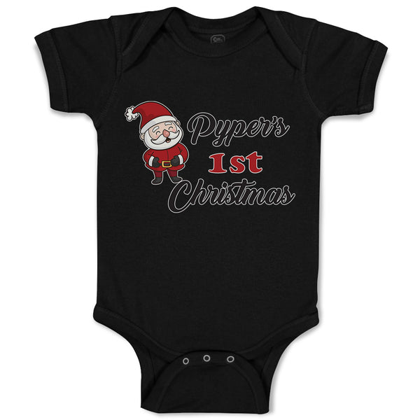 Baby Clothes Pyper's 1St Christman with Santa Claus Baby Bodysuits Cotton