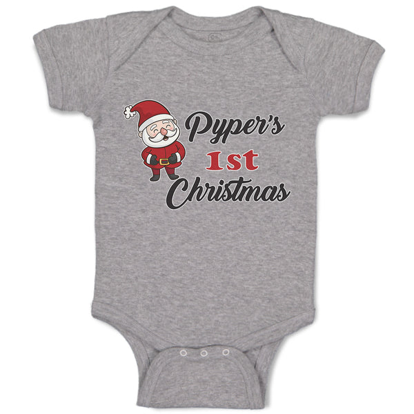 Baby Clothes Pyper's 1St Christman with Santa Claus Baby Bodysuits Cotton