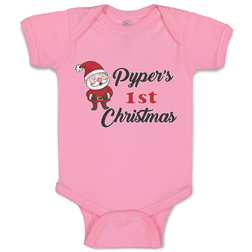 Baby Clothes Pyper's 1St Christman with Santa Claus Baby Bodysuits Cotton