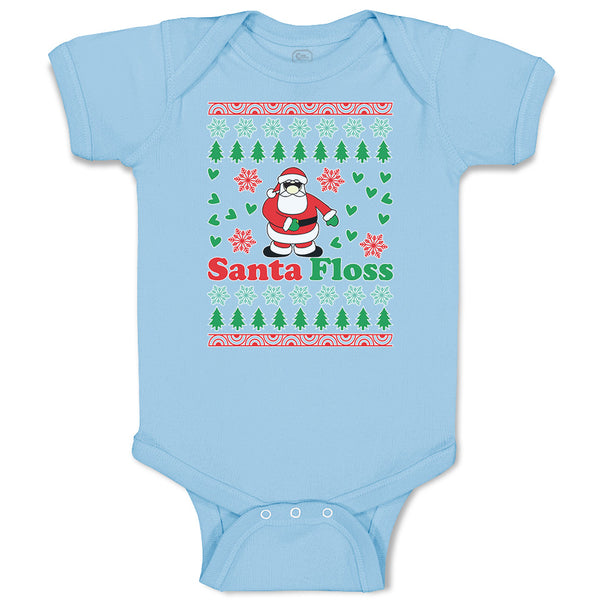 Baby Clothes Santa Floss Dancing and Pine Trees with Hearts Baby Bodysuits