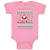 Baby Clothes Santa Floss Dancing and Pine Trees with Hearts Baby Bodysuits