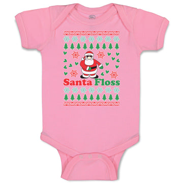 Baby Clothes Santa Floss Dancing and Pine Trees with Hearts Baby Bodysuits