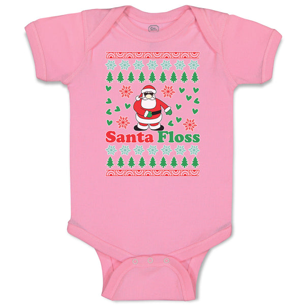 Baby Clothes Santa Floss Dancing and Pine Trees with Hearts Baby Bodysuits