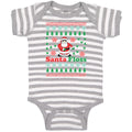 Baby Clothes Santa Floss Dancing and Pine Trees with Hearts Baby Bodysuits