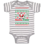 Baby Clothes Santa Floss Dancing and Pine Trees with Hearts Baby Bodysuits