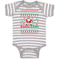 Baby Clothes Santa Floss Dancing and Pine Trees with Hearts Baby Bodysuits