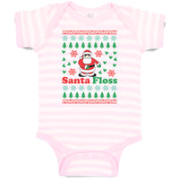 Baby Clothes Santa Floss Dancing and Pine Trees with Hearts Baby Bodysuits