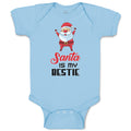 Baby Clothes Santa Is My Bestie Baby Bodysuits Boy & Girl Newborn Clothes Cotton