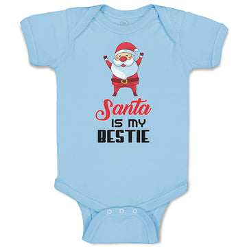 Baby Clothes Santa Is My Bestie Baby Bodysuits Boy & Girl Newborn Clothes Cotton