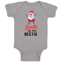 Baby Clothes Santa Is My Bestie Baby Bodysuits Boy & Girl Newborn Clothes Cotton
