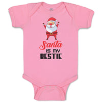 Baby Clothes Santa Is My Bestie Baby Bodysuits Boy & Girl Newborn Clothes Cotton
