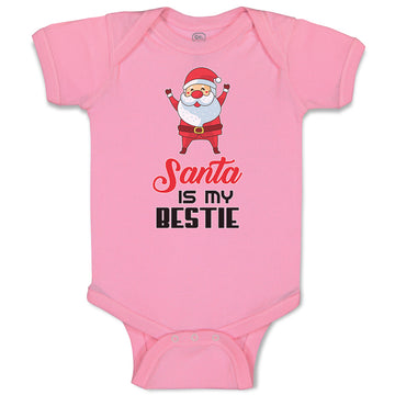 Baby Clothes Santa Is My Bestie Baby Bodysuits Boy & Girl Newborn Clothes Cotton