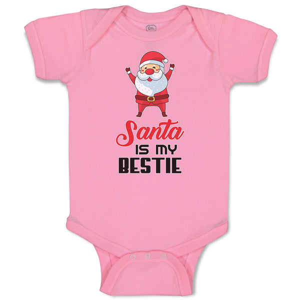 Baby Clothes Santa Is My Bestie Baby Bodysuits Boy & Girl Newborn Clothes Cotton