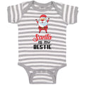 Baby Clothes Santa Is My Bestie Baby Bodysuits Boy & Girl Newborn Clothes Cotton