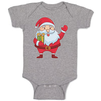 Baby Clothes Santa Claus Wishing Merry Christmas with Gift Box Baby Bodysuits