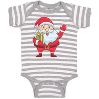 Baby Clothes Santa Claus Wishing Merry Christmas with Gift Box Baby Bodysuits