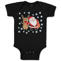 Baby Clothes Santa Is Coming with Deer Baby Bodysuits Boy & Girl Cotton