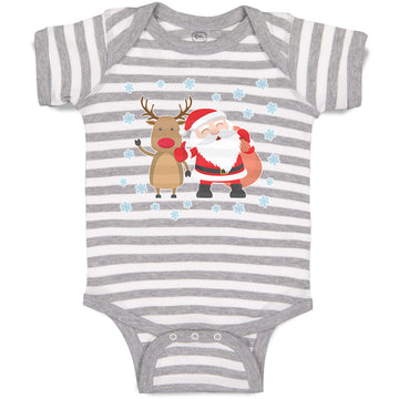 Baby Clothes Santa Is Coming with Deer Baby Bodysuits Boy & Girl Cotton