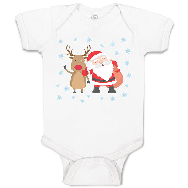 Baby Clothes Santa Is Coming with Deer Baby Bodysuits Boy & Girl Cotton