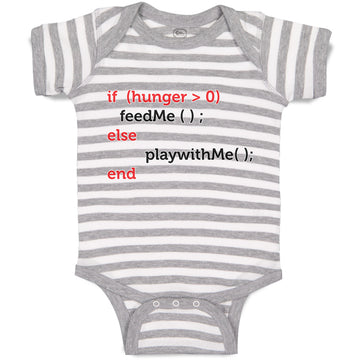 Baby Clothes If (Hunger 0Feedme();Else Playwithme();End Baby Bodysuits Cotton