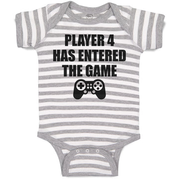 Baby Clothes Player 4 Has Entered The Game with Joystick Baby Bodysuits Cotton