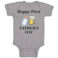 Happy First Father's Days with Beer Glass and Feeding Bottle