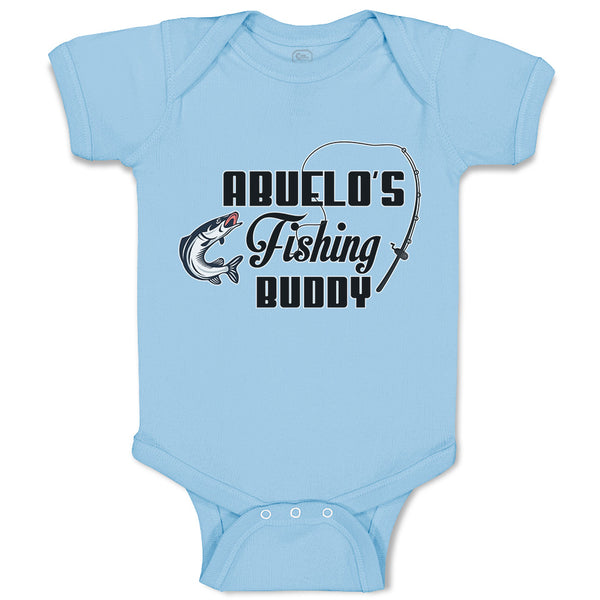 Baby Clothes Abuelo's Fishing Buddy Fish and Fishing Net Baby Bodysuits Cotton