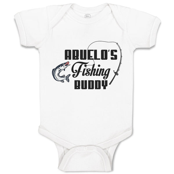 Baby Clothes Abuelo's Fishing Buddy Fish and Fishing Net Baby Bodysuits Cotton