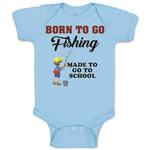 Baby Clothes Born to Go Fishing Made School Boy with Net Hat and Bag Cotton