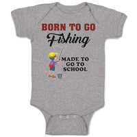 Baby Clothes Born to Go Fishing Made School Boy with Net Hat and Bag Cotton