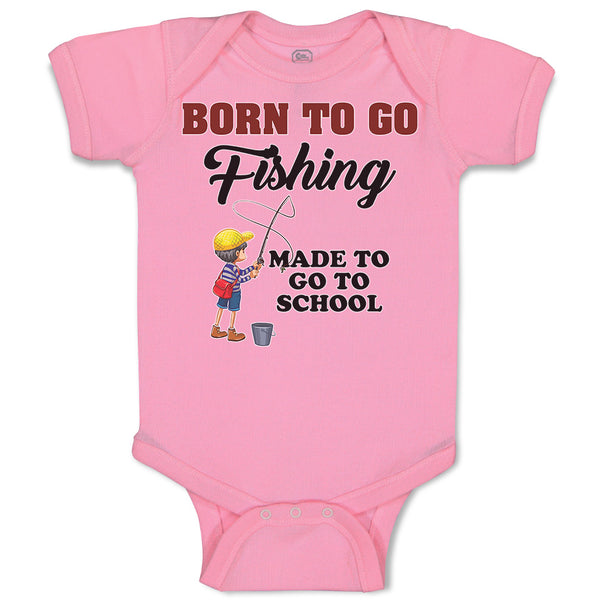 Baby Clothes Born to Go Fishing Made School Boy with Net Hat and Bag Cotton