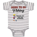 Baby Clothes Born to Go Fishing Made School Boy with Net Hat and Bag Cotton