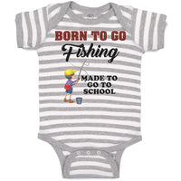 Baby Clothes Born to Go Fishing Made School Boy with Net Hat and Bag Cotton